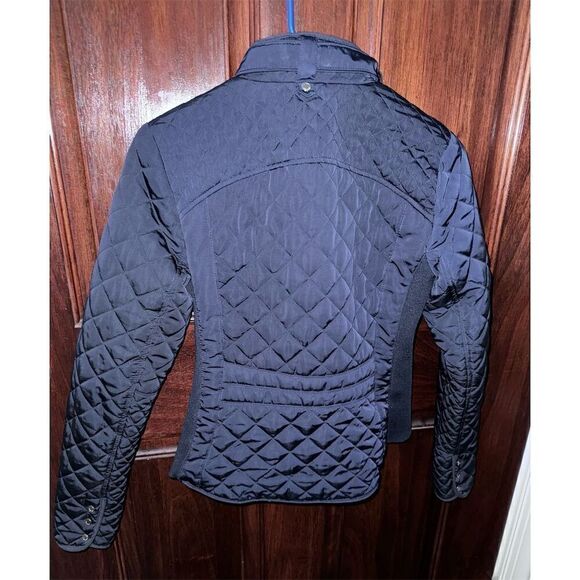 Zara Woman Quilted Blue Moto Jacket Size S Full‎ Zip Casual Short Coat - Picture 5 of 9